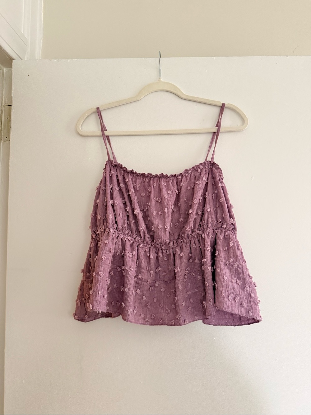 H&M Dusty Mauve Textured Spaghetti Strap Camisole